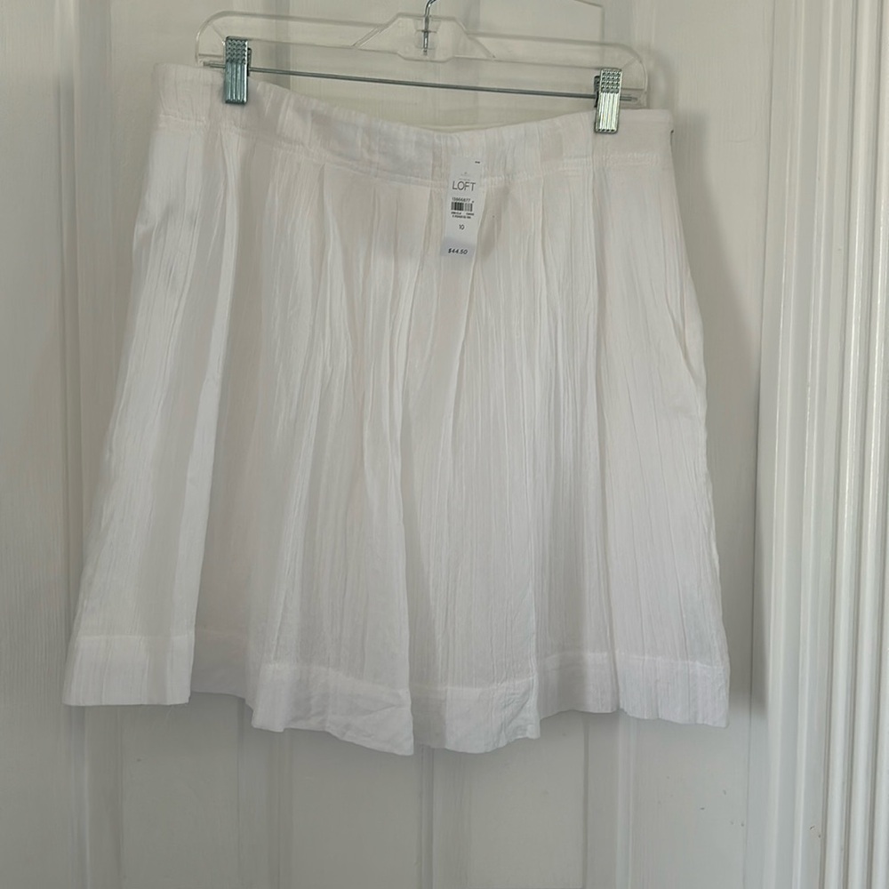 NWT Ann Taylor Loft White Midi Skirt SZ 10